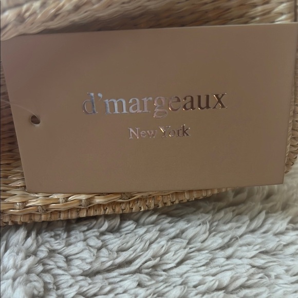 d’margeaux New York Tan and Cream Mini Bag Purse with Basket-Weave Design - Picture 2 of 15